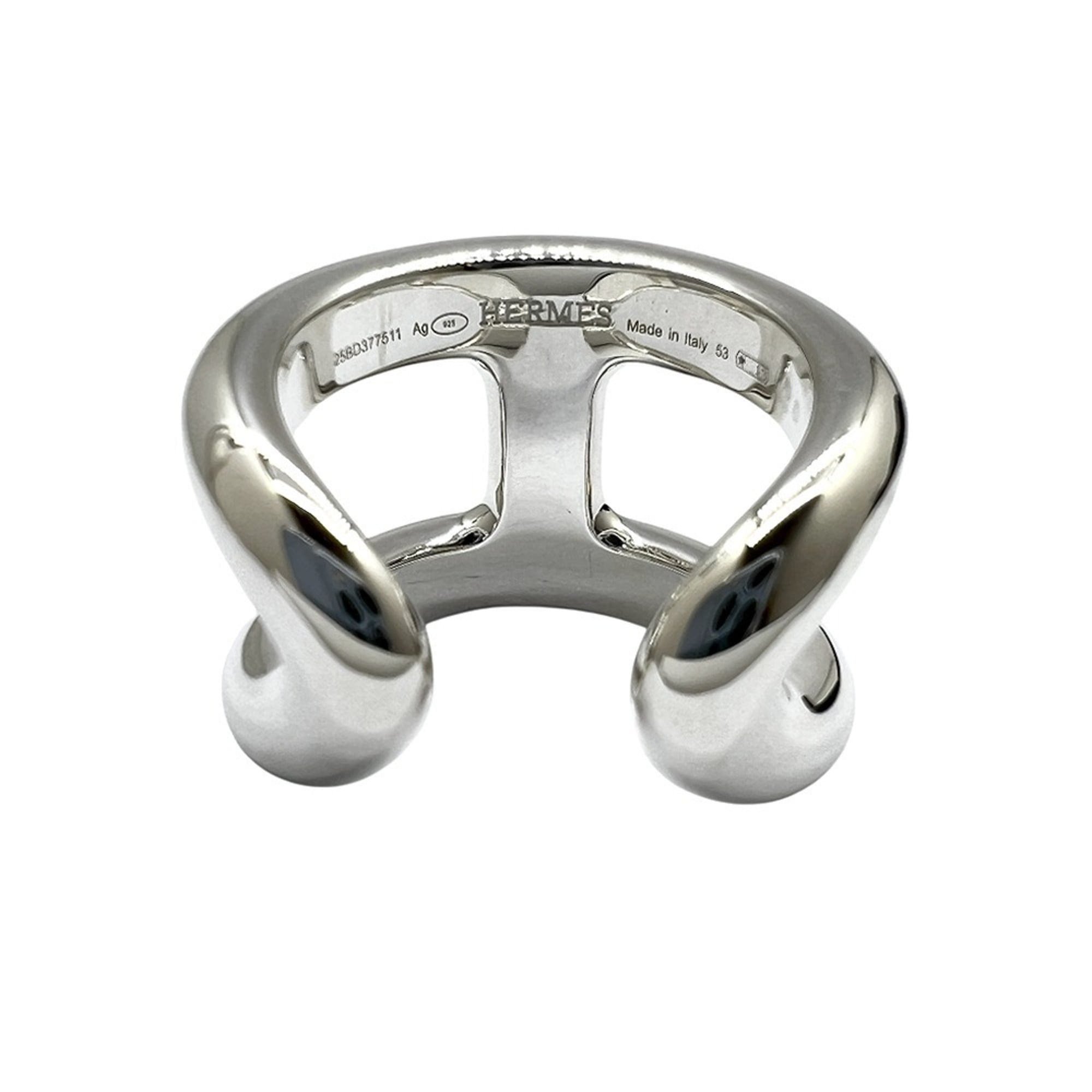 HERMES Osmos Ring, SV925, Size 53, Silver, Men's/Women's — Like New