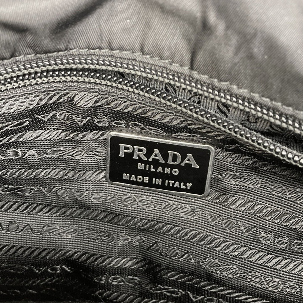 PRADA Prada Triangle Logo Plate Nylon Handbag in Black for Men and Women