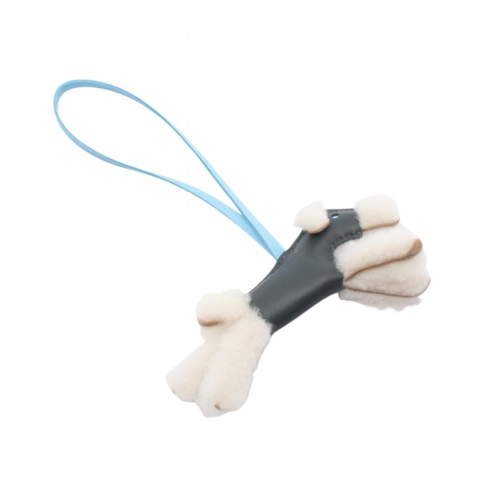 Hermes Buddy Charm, Vert Mangrove, Celeste, Accessory, Sheepskin, Agneau Milo, Women's, Green, Blue, Ivory — New - Store Return