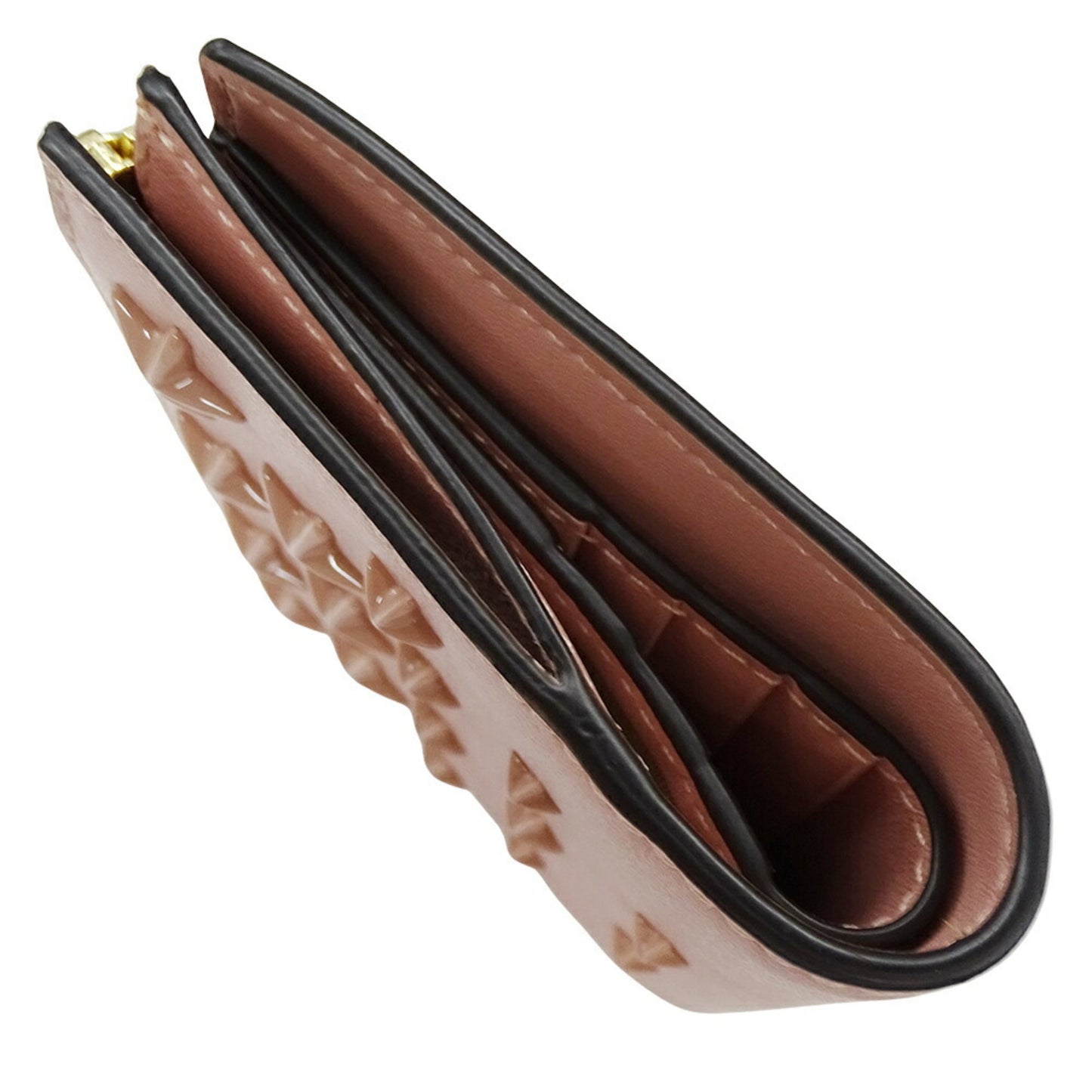 Jimmy Choo Women's Bifold Wallet in Calfskin Leather with Star Studs, Pink, Compact Design