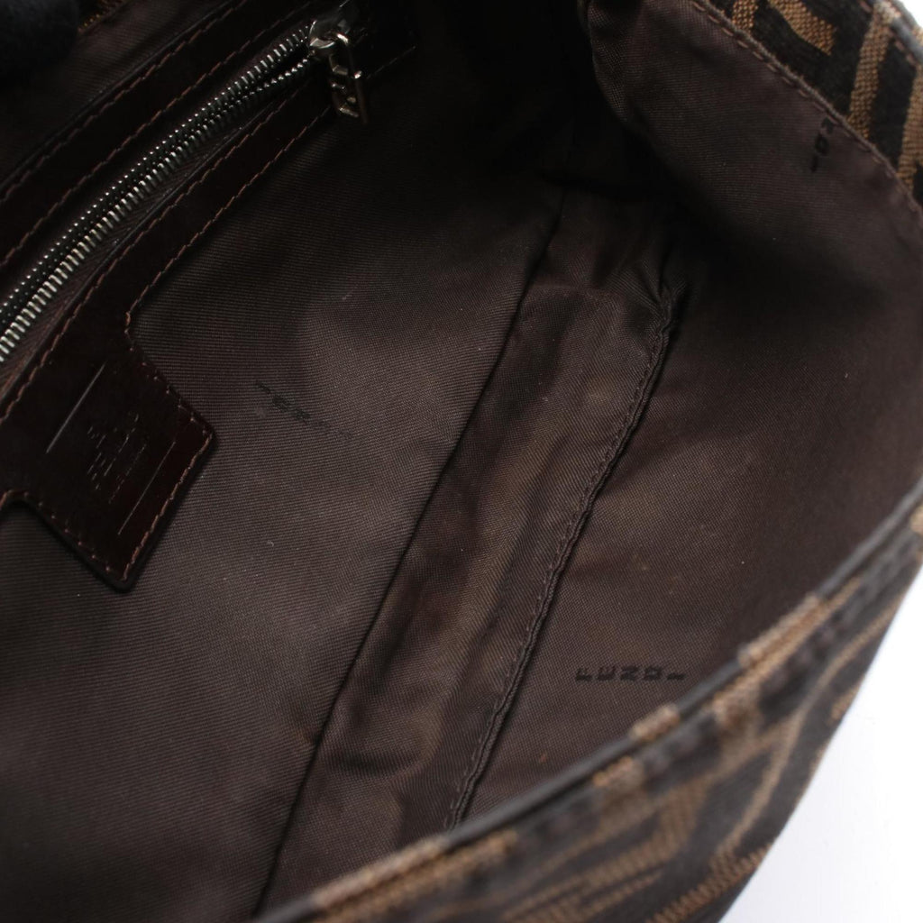 Fendi Mamma Bucket handbag, canvas and leather, women's, brown