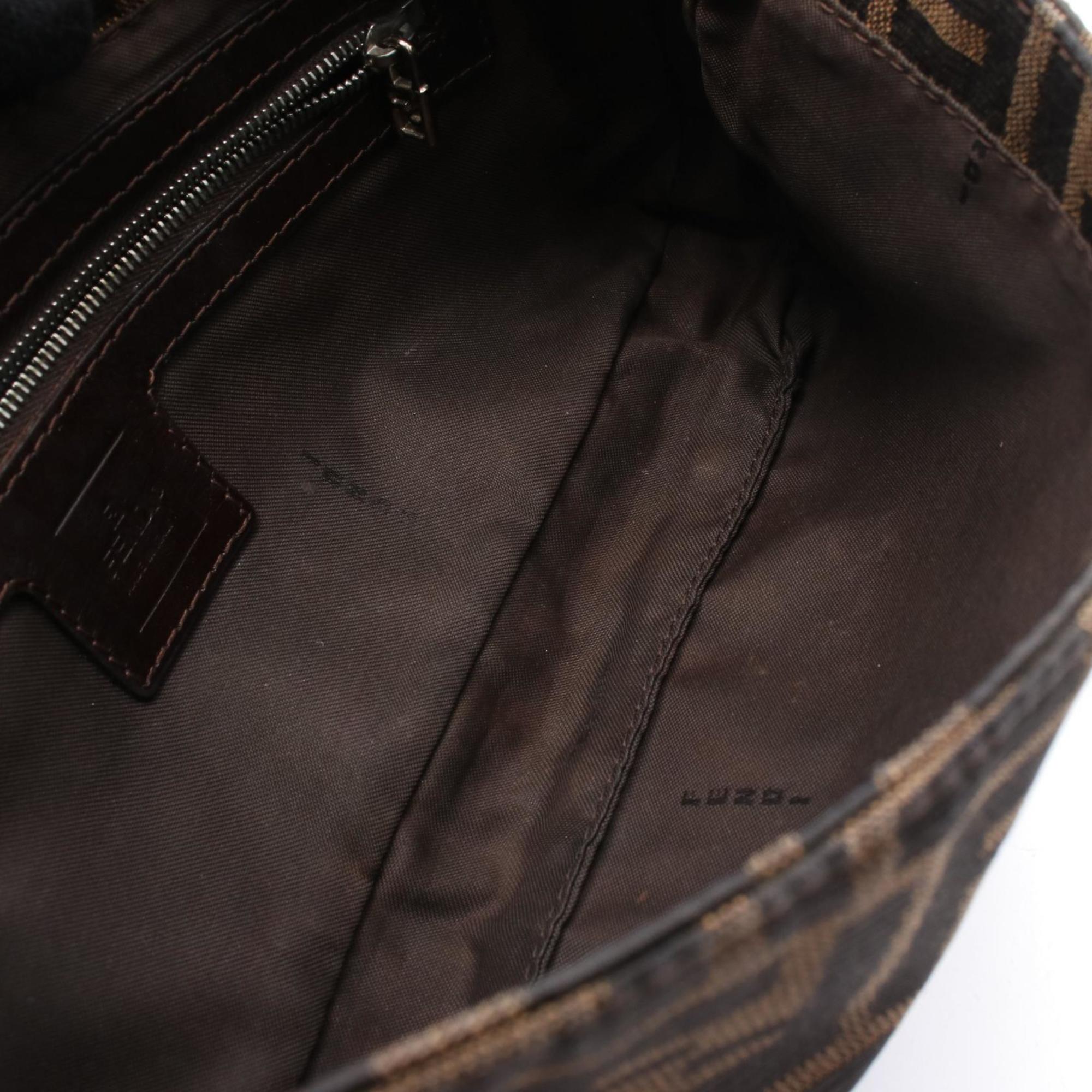 Fendi Mamma Bucket handbag, canvas and leather, women's, brown