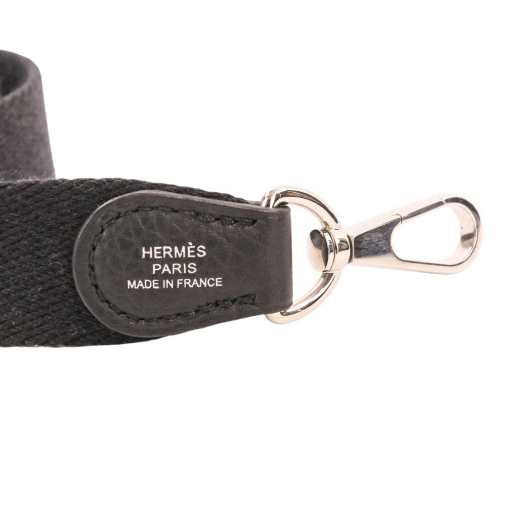 HERMES Evelyne TPM Taurillon Clemence Leather Shoulder Bag, Noir Black, U Stamp, Women's — Like New