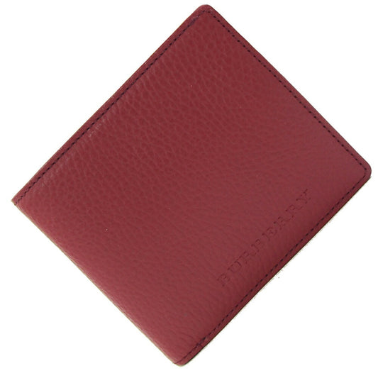 Burberry Women's Compact Mini Small Bifold Wallet in Red Leather