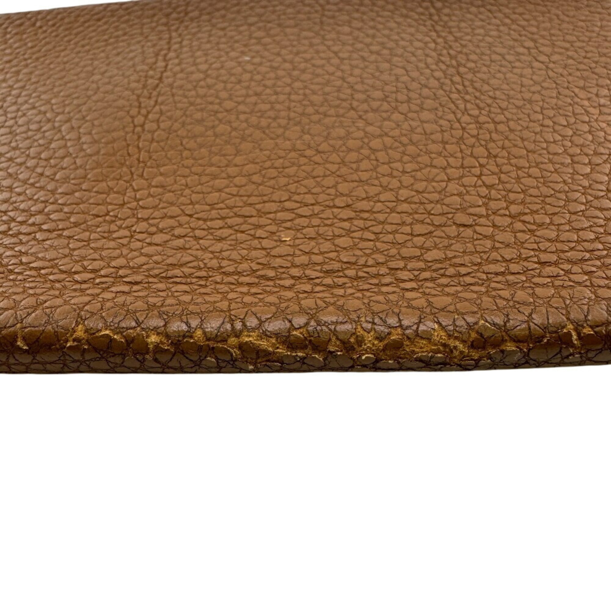 HERMES Dogon GM long wallet, brown, women's