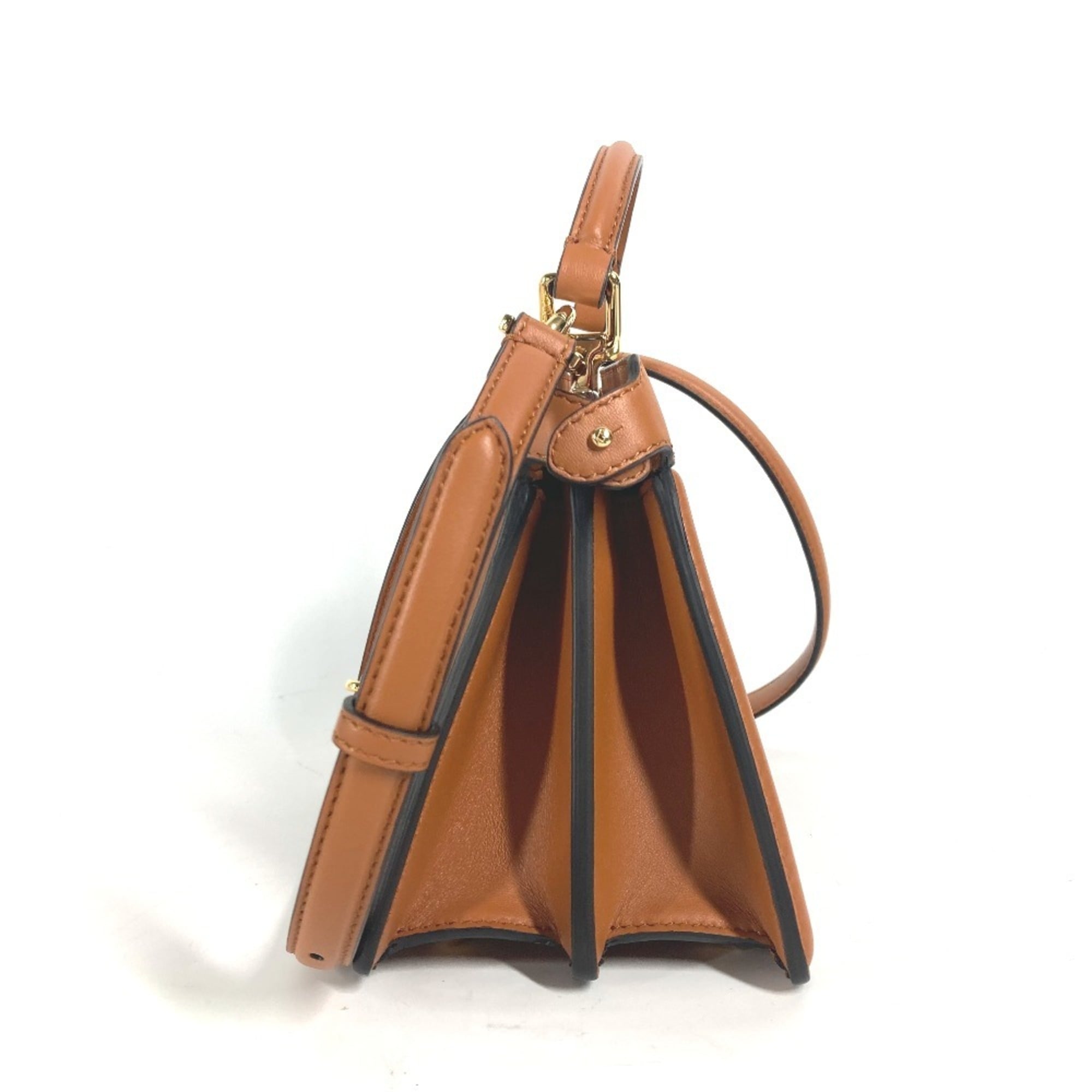 FENDI 8BN335 Peekaboo ISeeU Petite Bag Handbag Shoulder Leather Women's Brown E-240717-2 — New - Store Return