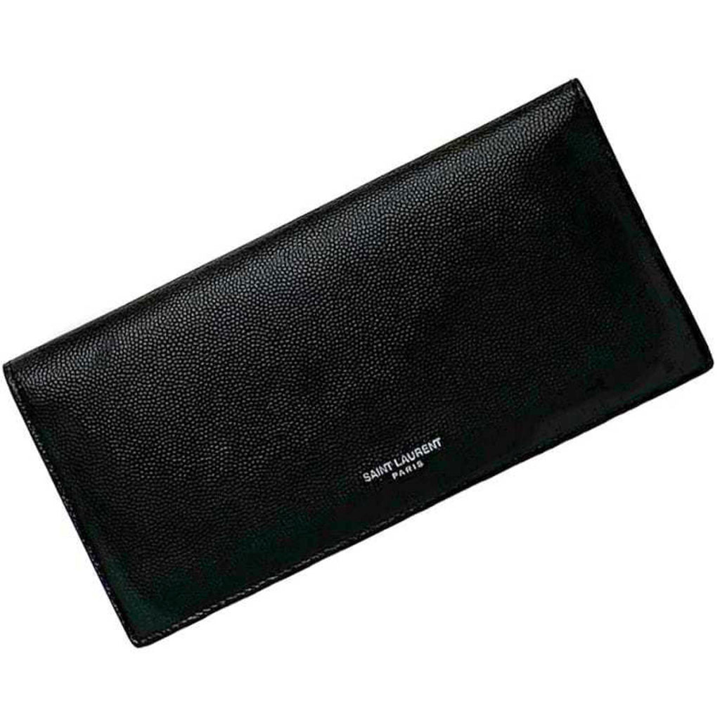 Saint Laurent Bi-fold Long Wallet f-22675 Black TGN556297 0920 Leather SAINT LAURENT PARIS Grain YSL Women's Men's