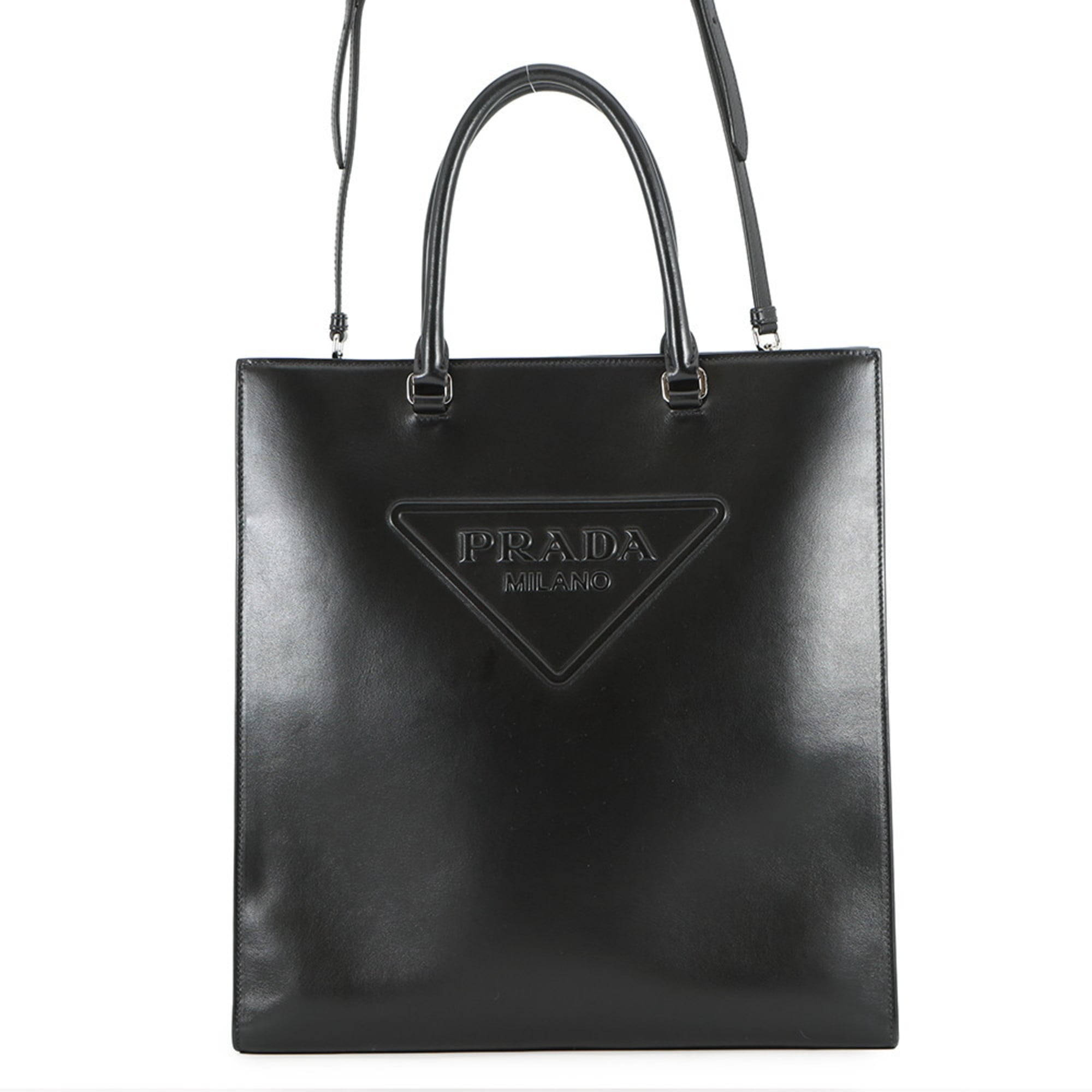 Prada Triangle Tote Bag 1BA332 PRADA 2-way Black