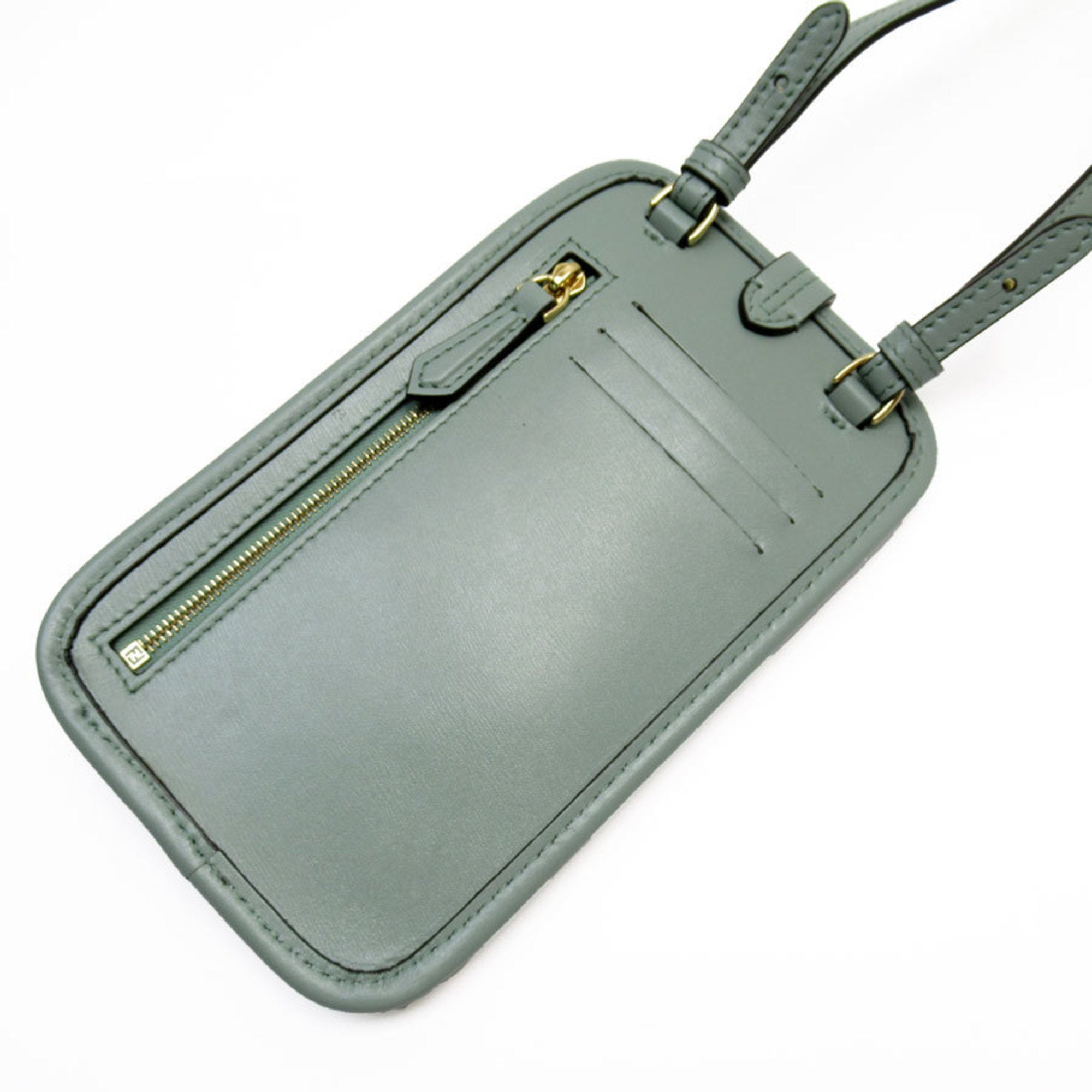 FENDI Smartphone Case, Holder, Phone Leather, Pale Green, Women's, 7AS131 AHM0 t19577a