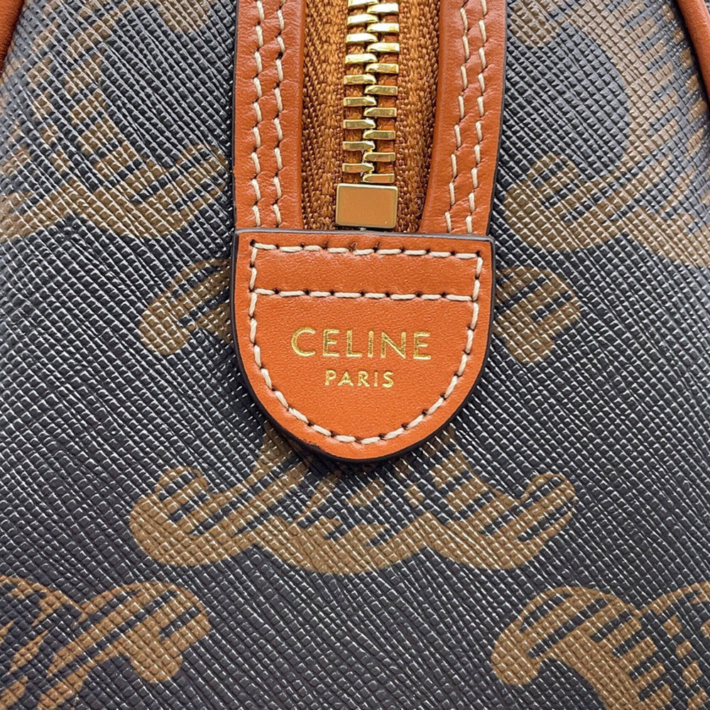 Celine Triomphe Small Boston Leather Handbag 113772 CELINE 2-way Shoulder Bag — Like New