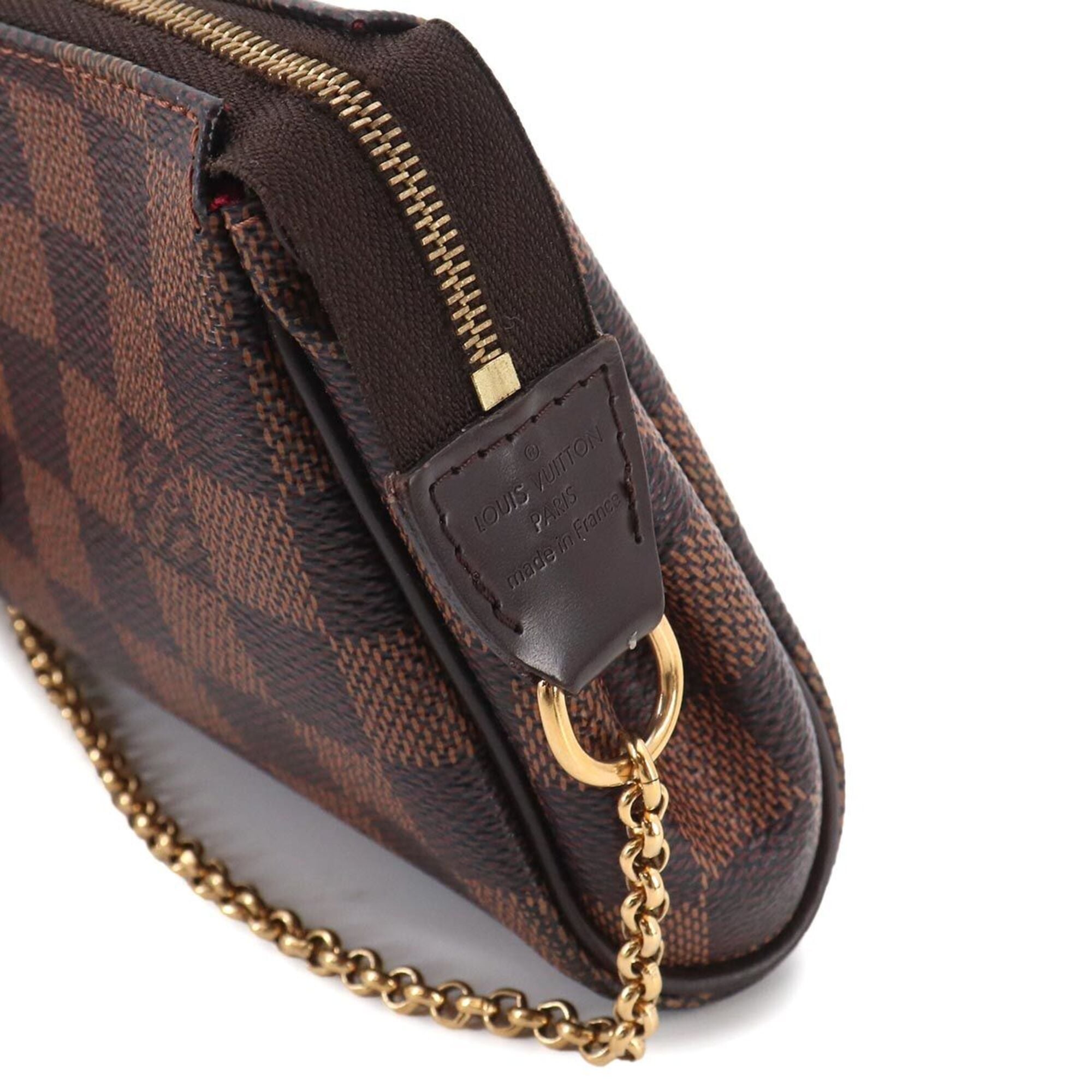 Louis Vuitton Damier Eva 2-way Hand/Shoulder Handbag, Ebene N52213, Gold Hardware — Like New