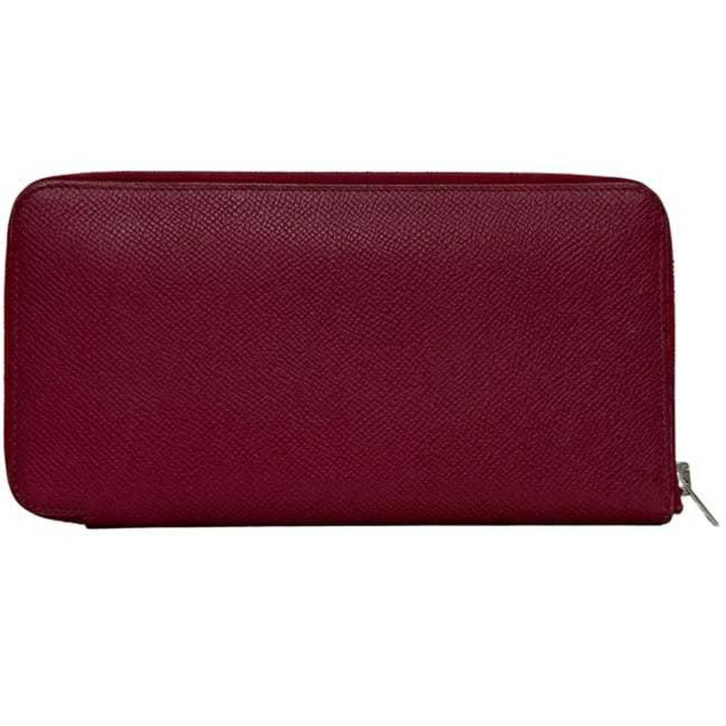 Hermès Round Long Wallet Azap Silkin f-24824 Bordeaux Leather Epson N Stamp HERMES Pink Wine Red Women's