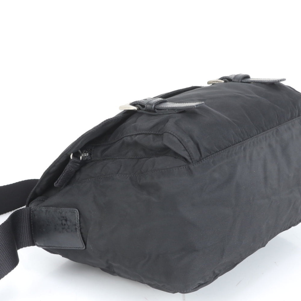 Prada Tessuto Nylon Triangle Logo Shoulder Bag Messenger Black Men's