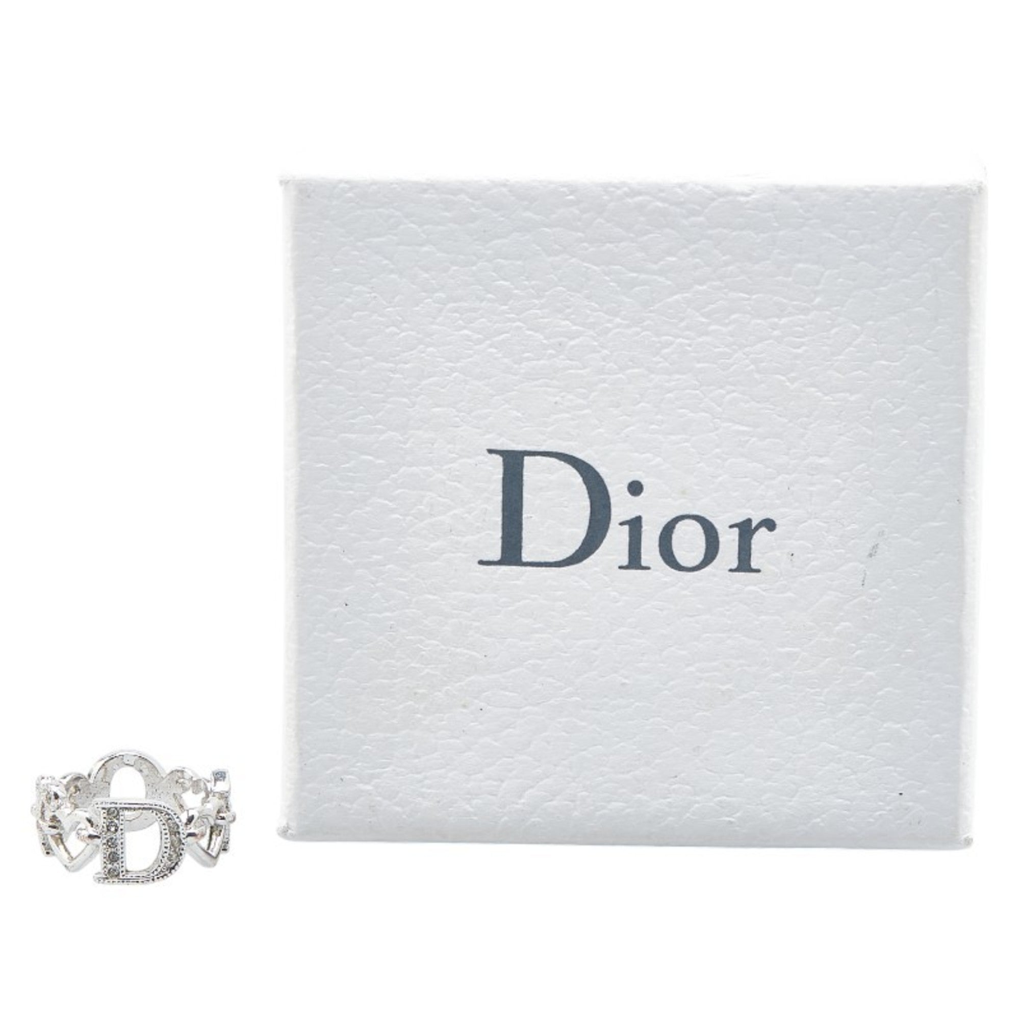 Christian Dior Dior Heart Ring, Metal, Rhinestone, Women's,