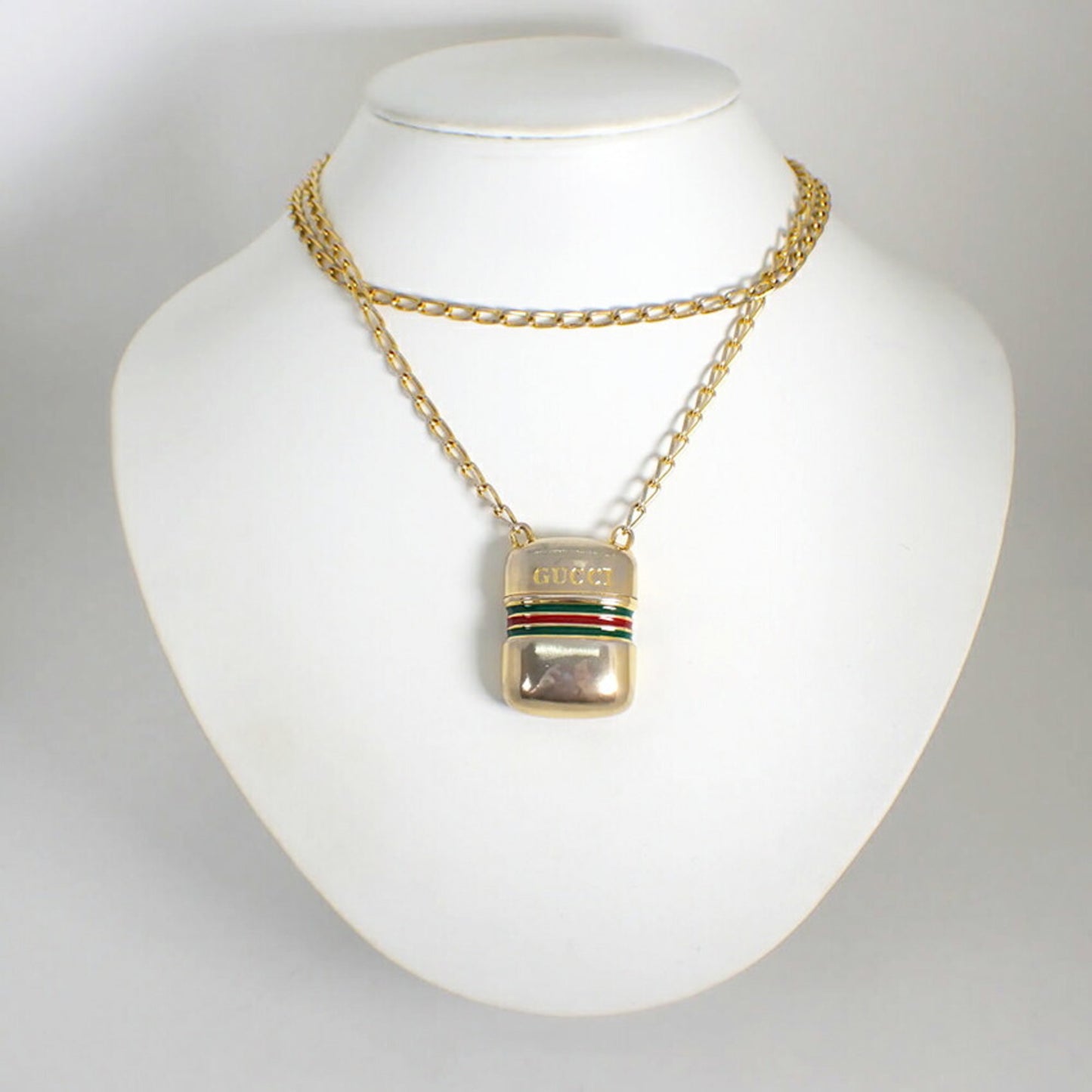 GUCCI Gucci Jelly Line Bottle Motif Case-Shaped Pendant Necklace