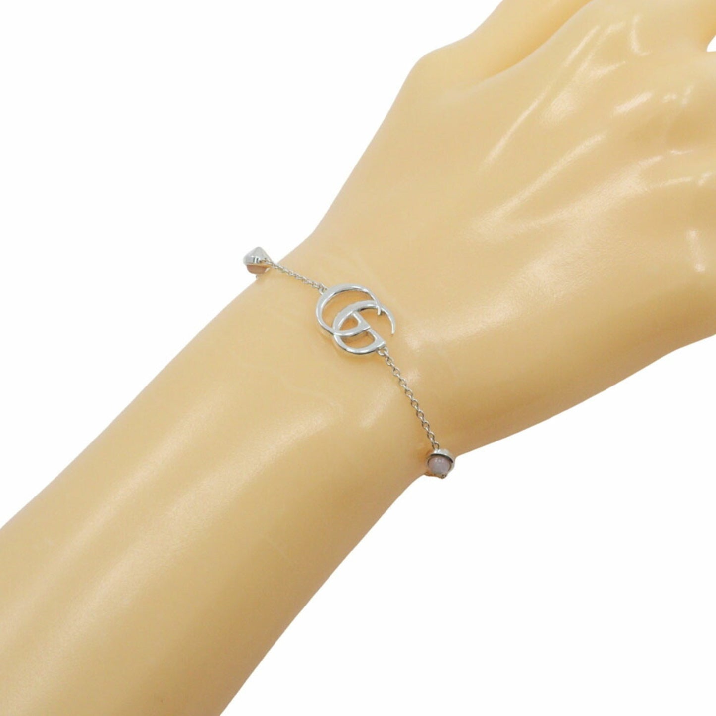 Gucci Double G Bracelet, 925 Sterling Silver with Mother-of-Pearl, Approx. 6.3g, Women's