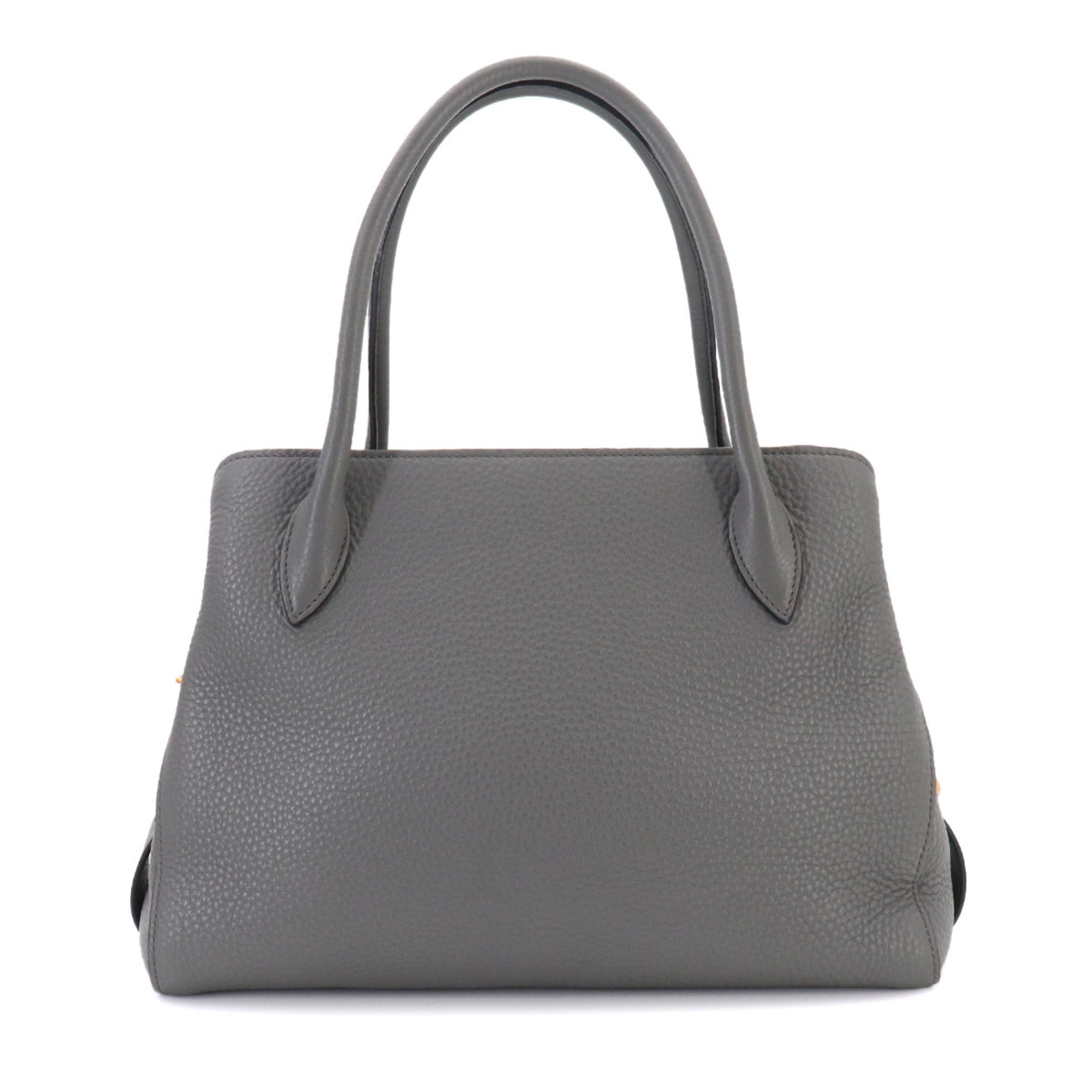 Prada 2-way Hand/Shoulder Handbag, Leather, Gray, 1BA127, Gold Hardware — Like New