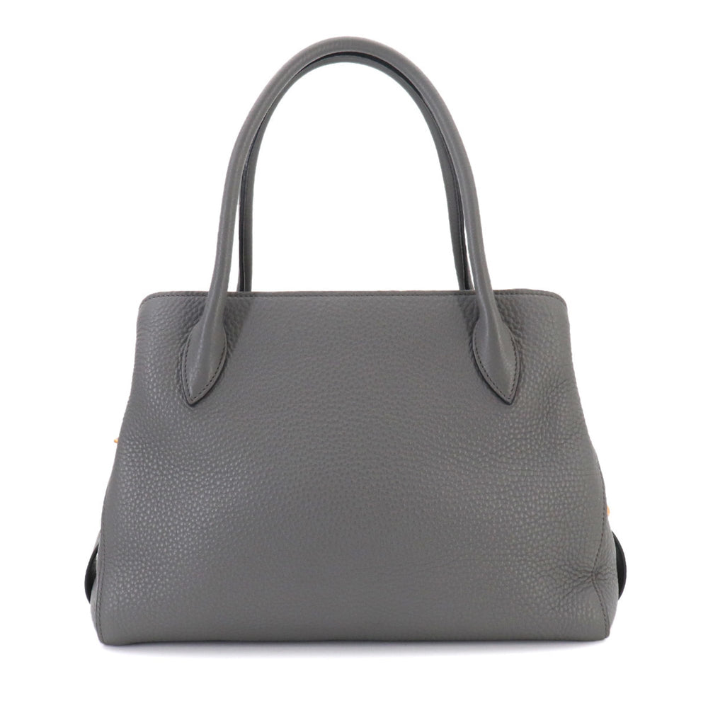 Prada 2-way Hand/Shoulder Handbag, Leather, Gray, 1BA127, Gold Hardware — Like New