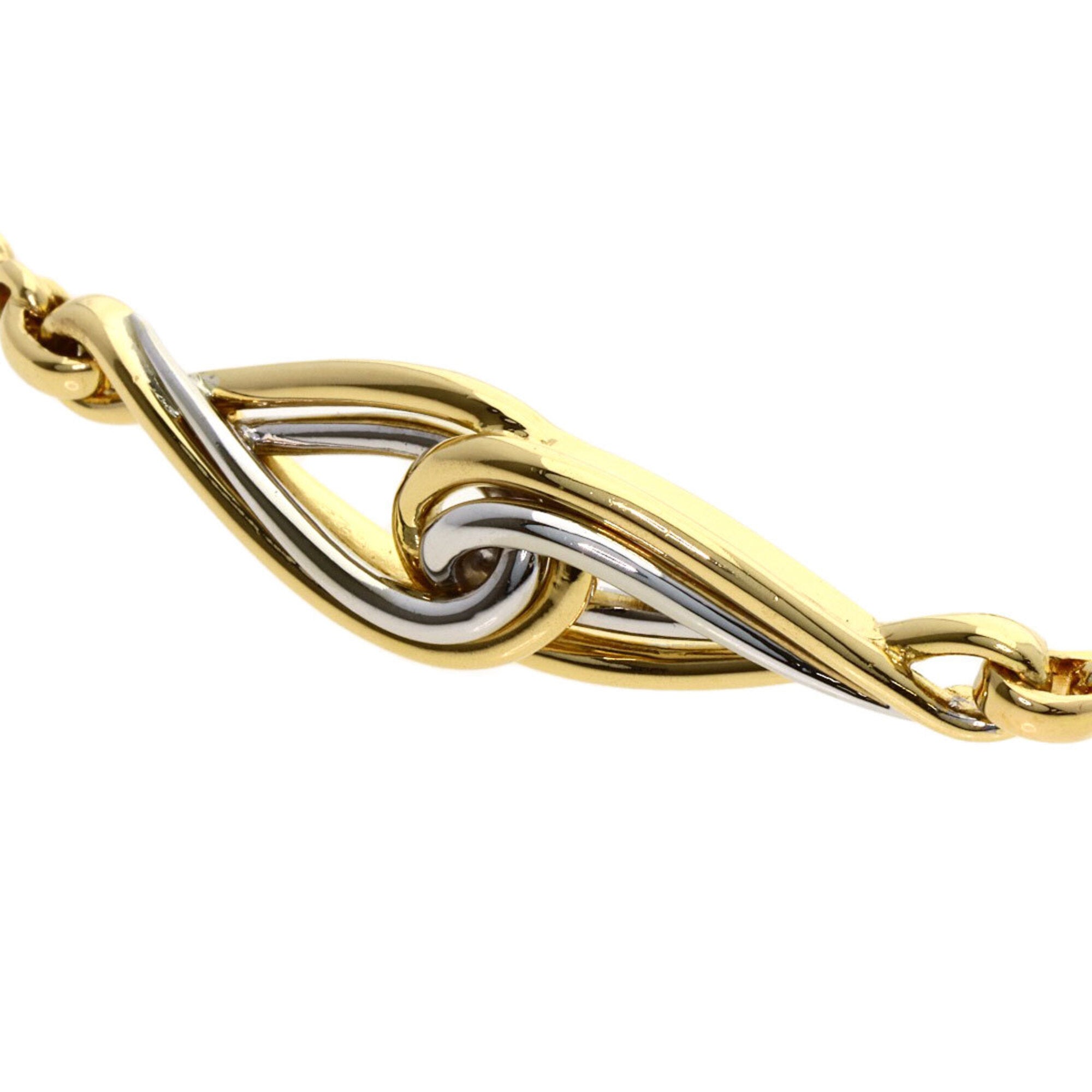 Christian Dior Twist Motif Bracelet, 18K Yellow Gold/18KWG, Women's — Like New