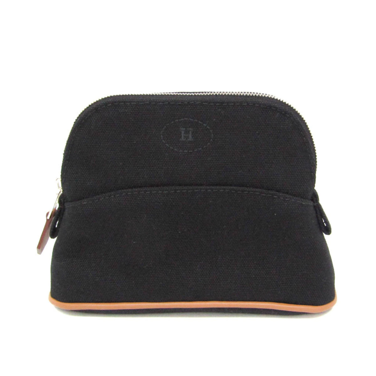 Hermes Bolide Mini Mini Women's Cotton,Leather Pouch Black,Brown — Like New