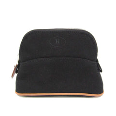 Hermes Bolide Mini Mini Women's Cotton,Leather Pouch Black,Brown — Like New