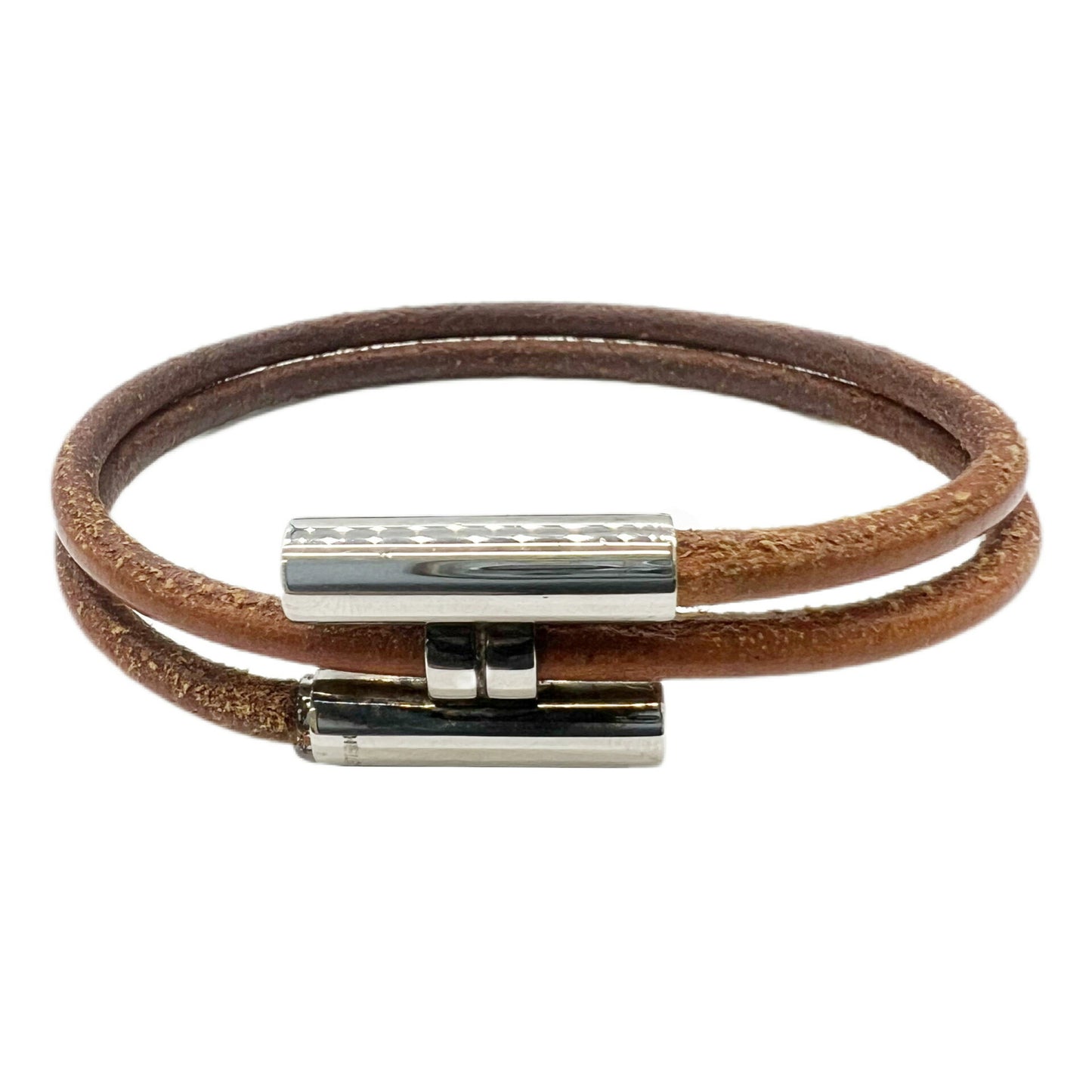 HERMES Turni Bracelet Brown Leather Ladies
