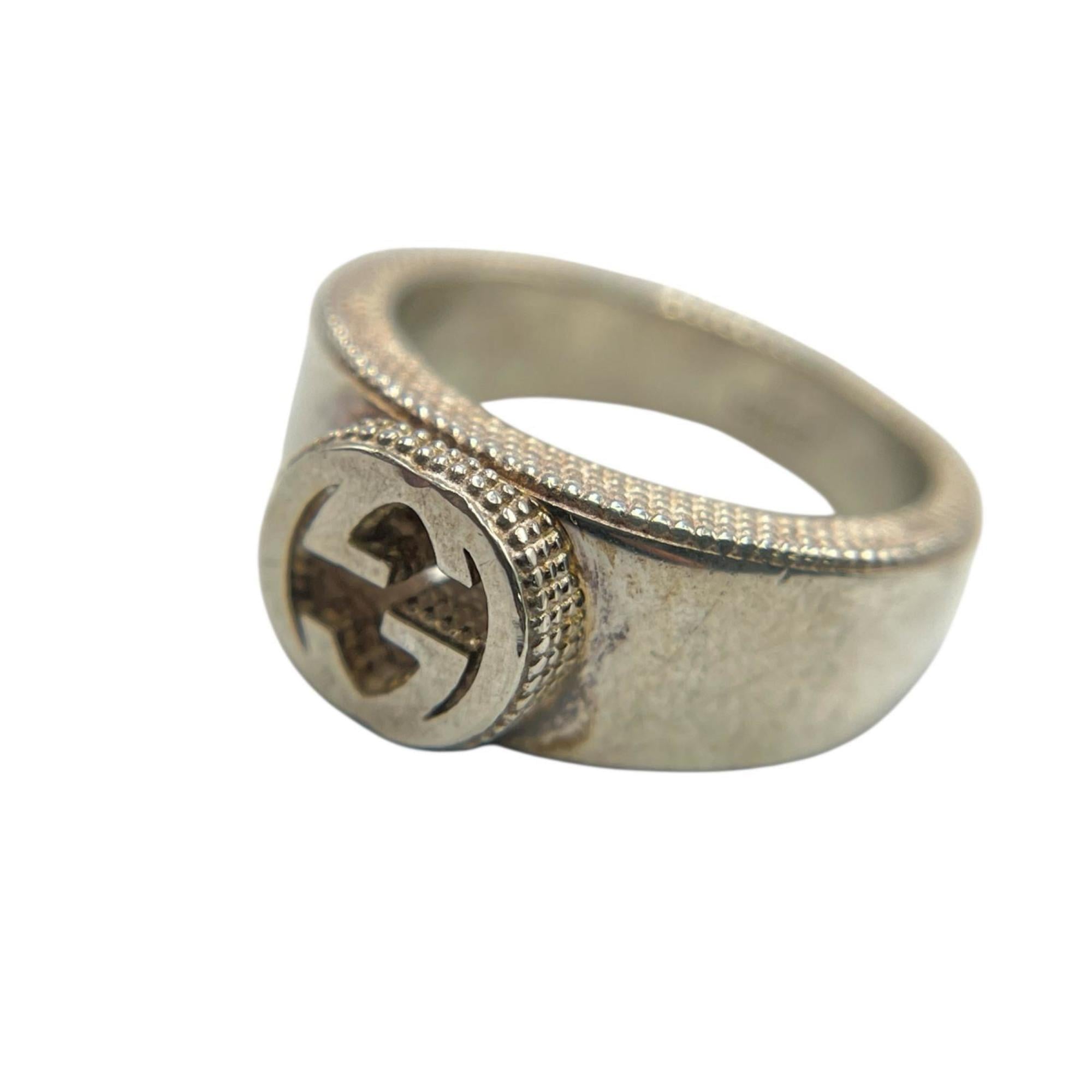 Gucci Interlocking G Ring in Sterling Silver (925) for Men