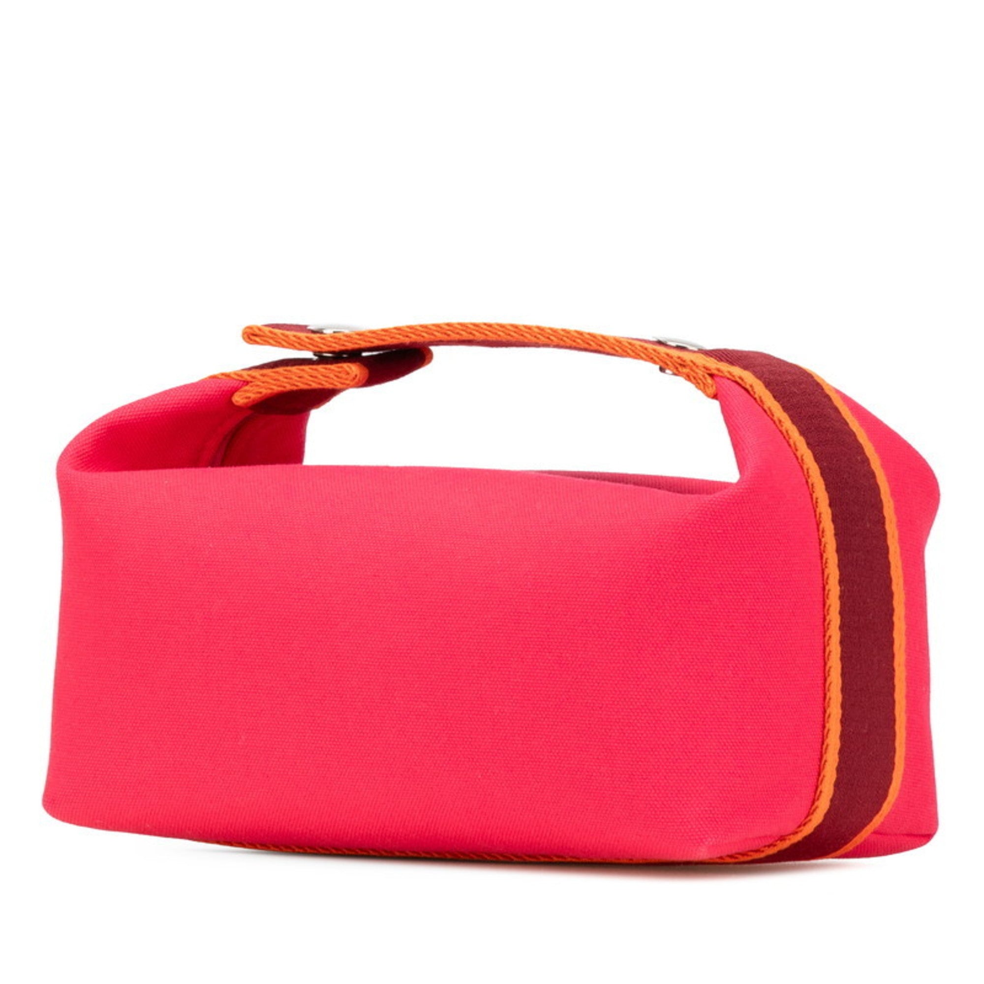 Hermes Hermès Brides A Black PM Handbag in Pink and Orange Canvas for Women