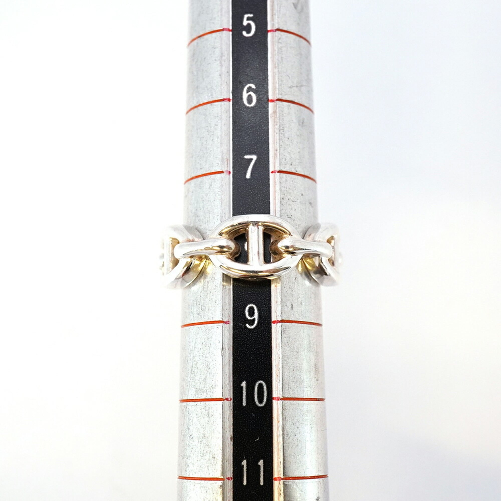 Hermes Ancienne Chaine d'Ancre Ring, Silver 925, #48, Women's