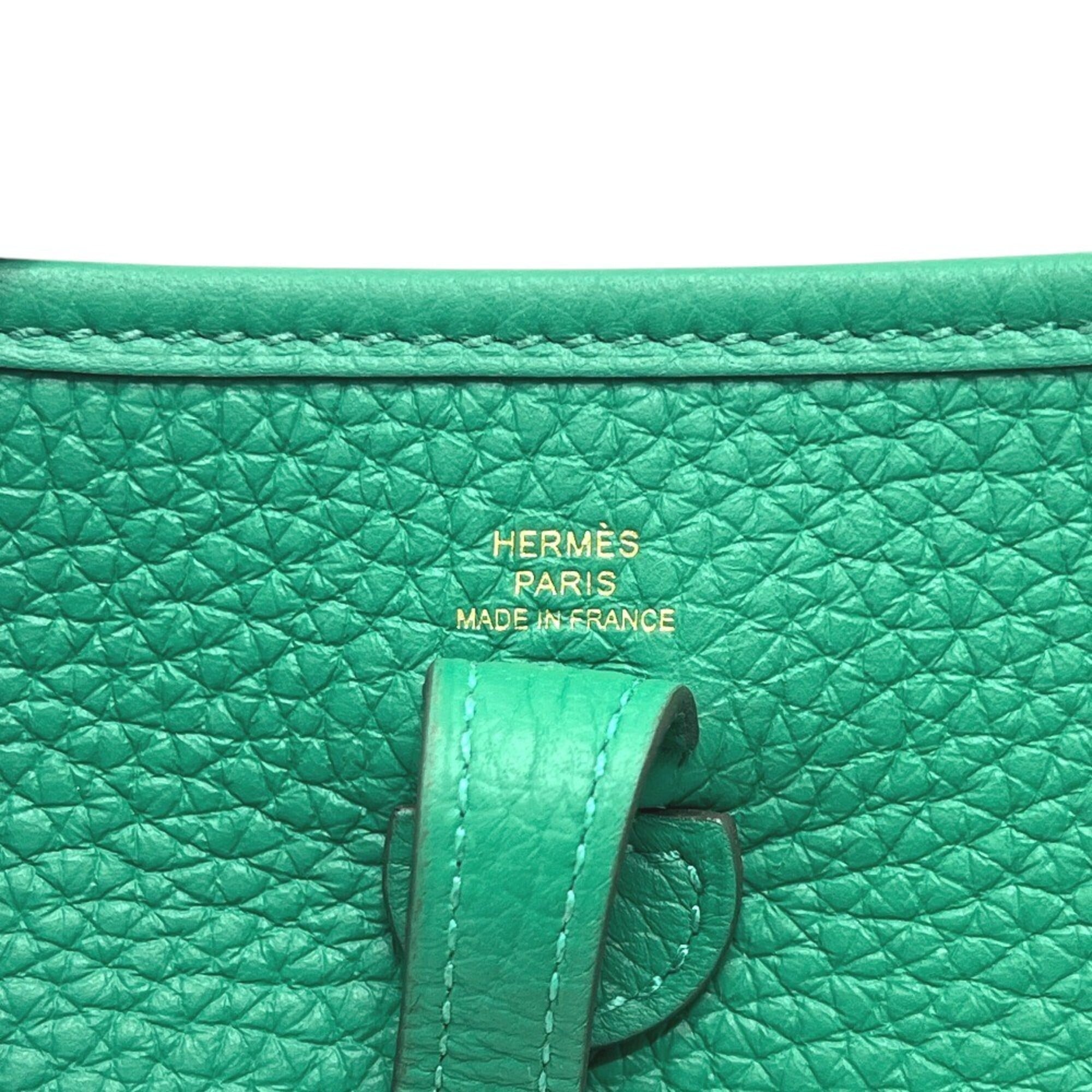 HERMES Evelyne TPM 16 Amazone Bag, Handbag, Shoulder Taurillon Clemence Leather, Women's, Vert Vertigo Green — New