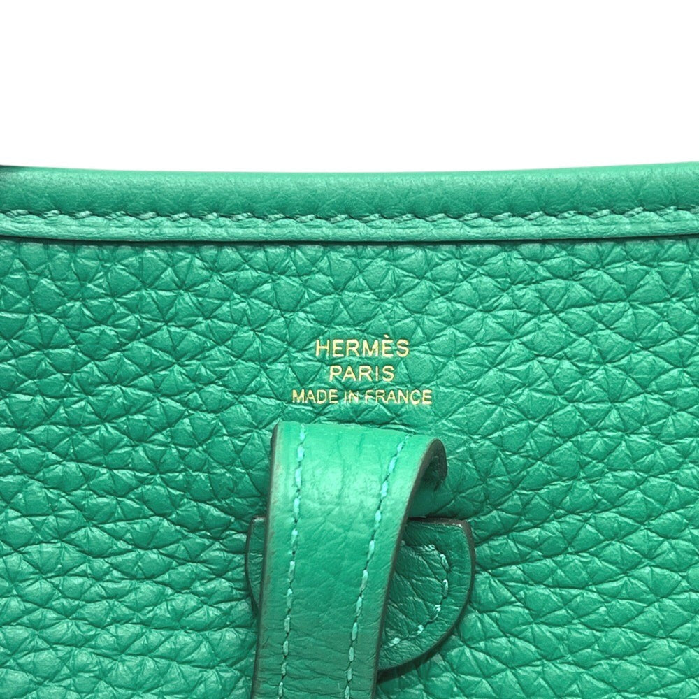 HERMES Evelyne TPM 16 Amazone Bag, Handbag, Shoulder Taurillon Clemence Leather, Women's, Vert Vertigo Green — New