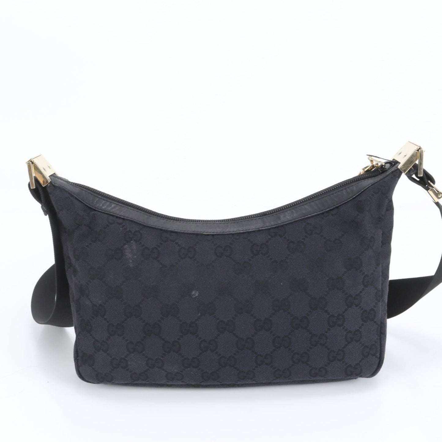 Gucci GG Canvas 019-0433 Leather Shoulder Bag Crossbody Black Women's