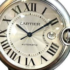 Cartier Ballon Bleu de wristwatch, total weight 145.8g, stainless steel, automatic movement, silver dial, WSBB0049 — Good