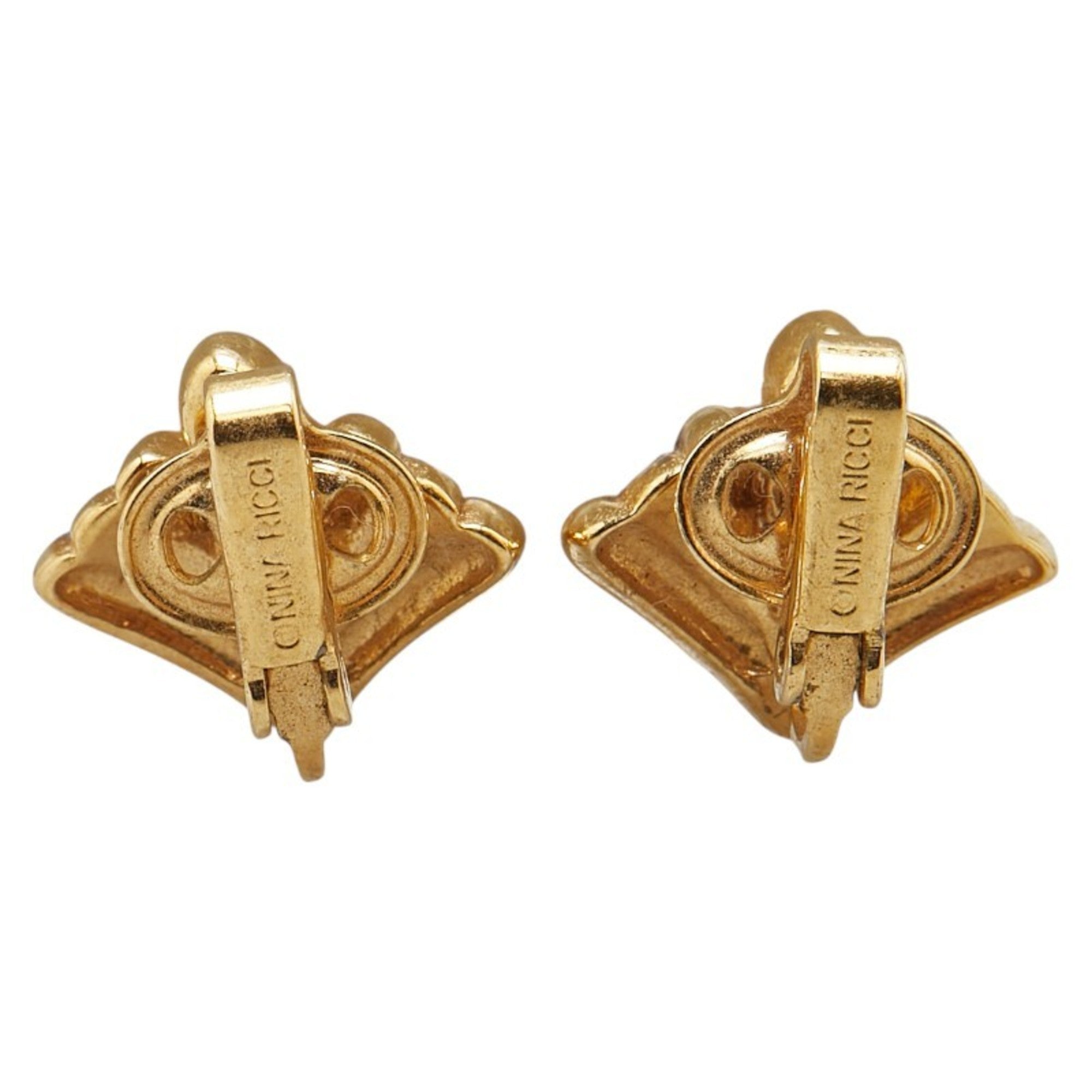 Christian Dior Dior rhinestone earrings, gold plated, for women.