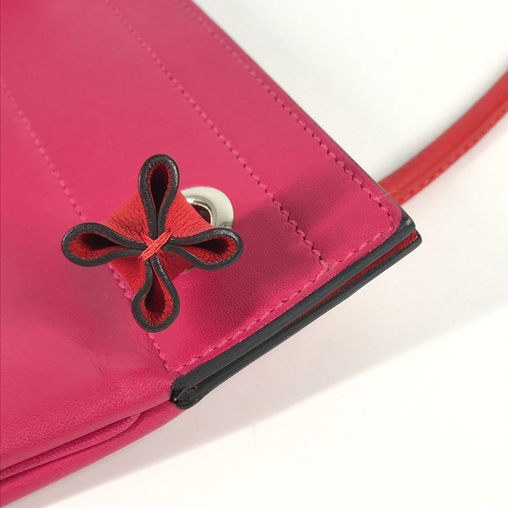 HERMES Bicolor Sac Aline Mini Pochette Shoulder Bag in Pink Leather — Like New
