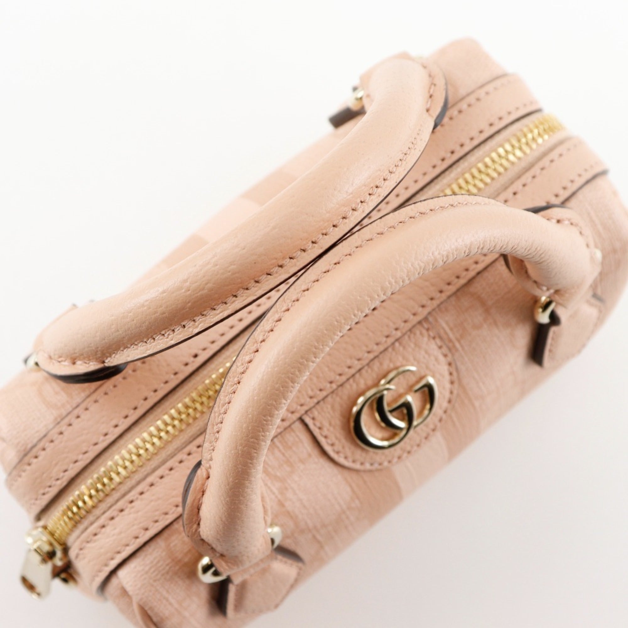 Gucci Ophidia Super Mini Handbag/Shoulder Bag (781490 FAD03 6241) in GG Supreme Canvas, Dusty Pink. Women's (S173025654) — Like New