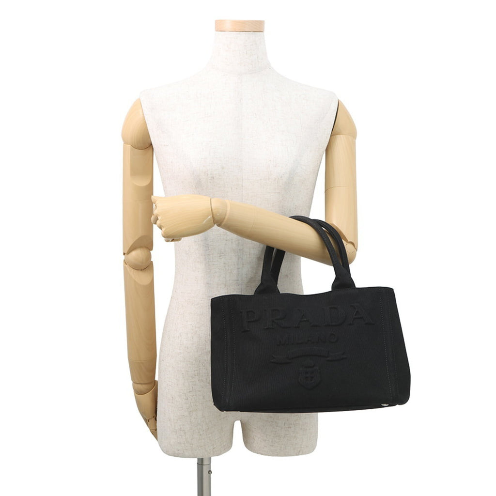 Prada Canapa Canvas Tote Bag 1BG439 PRADA 2-way Black