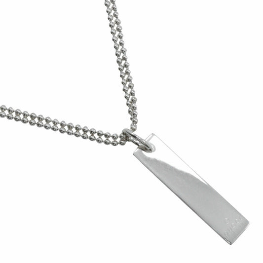 Gucci Logo Bar Necklace, Double Ball Chain, 925 Sterling Silver, Approx. 23.9g, Unisex