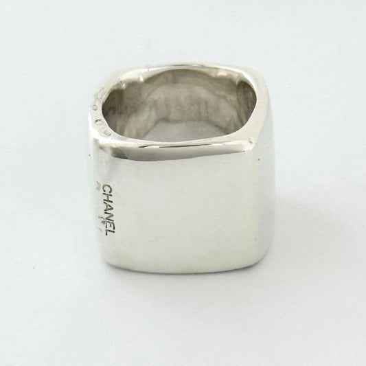 Chanel Vintage Wide Square Ring in 925 Sterling Silver