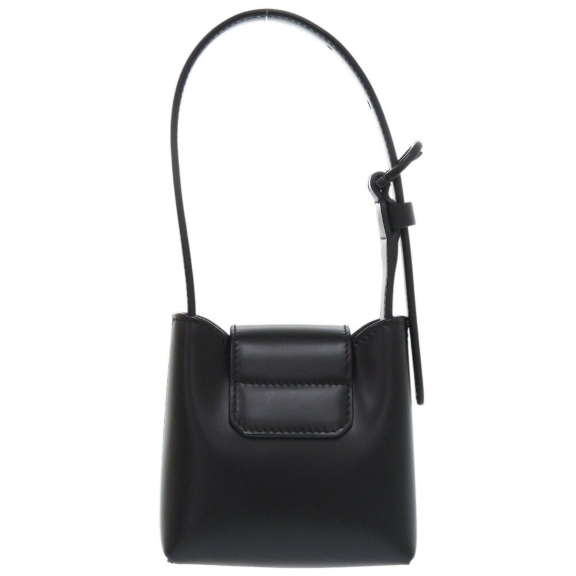 Like new Salvatore Ferragamo Gancini Trifoglio leather black handbag, model 0903 — Like New