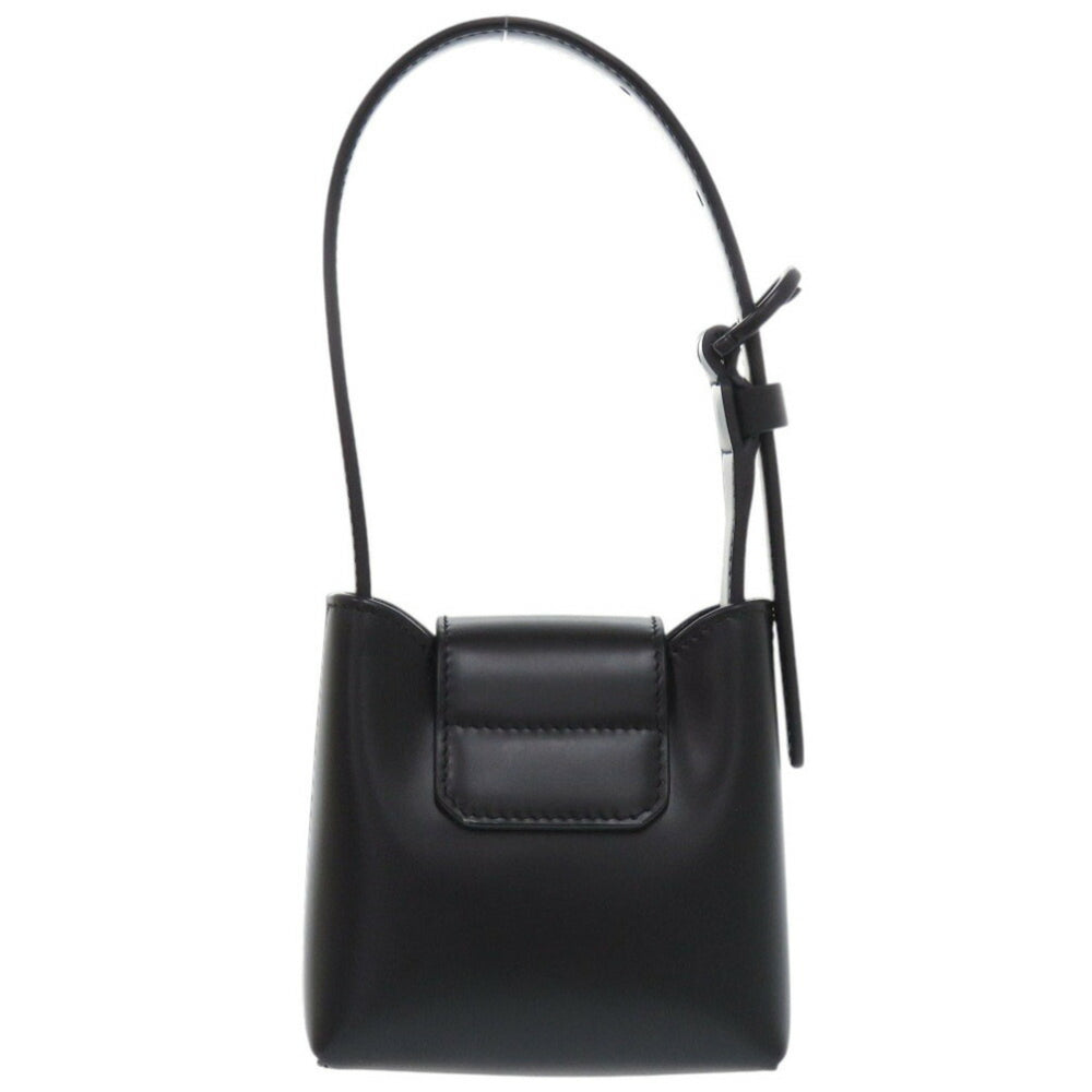 Like new Salvatore Ferragamo Gancini Trifoglio leather black handbag, model 0903 — Like New