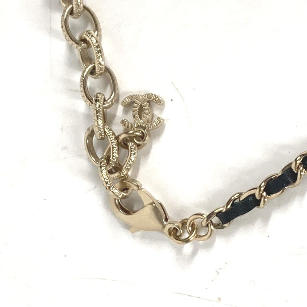CHANEL Chanel AB9152 A22 CC Coco Mark Rhinestone Choker Chain Necklace Metal Women's Black Similar G-240625-37 — Like New