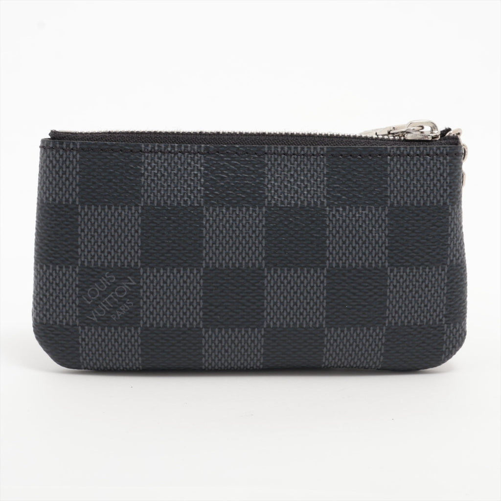 Louis Vuitton 2024 Damier Pochette Clef Wallet/Coin Case/Key Case Black