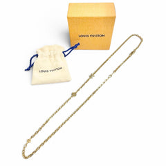 LOUIS VUITTON M02740 Chain LV Yours Monogram Flower Necklace Gold Made in Italy Men's Comes with Box and Dust Bag Highly Recommended ◎ — Like New