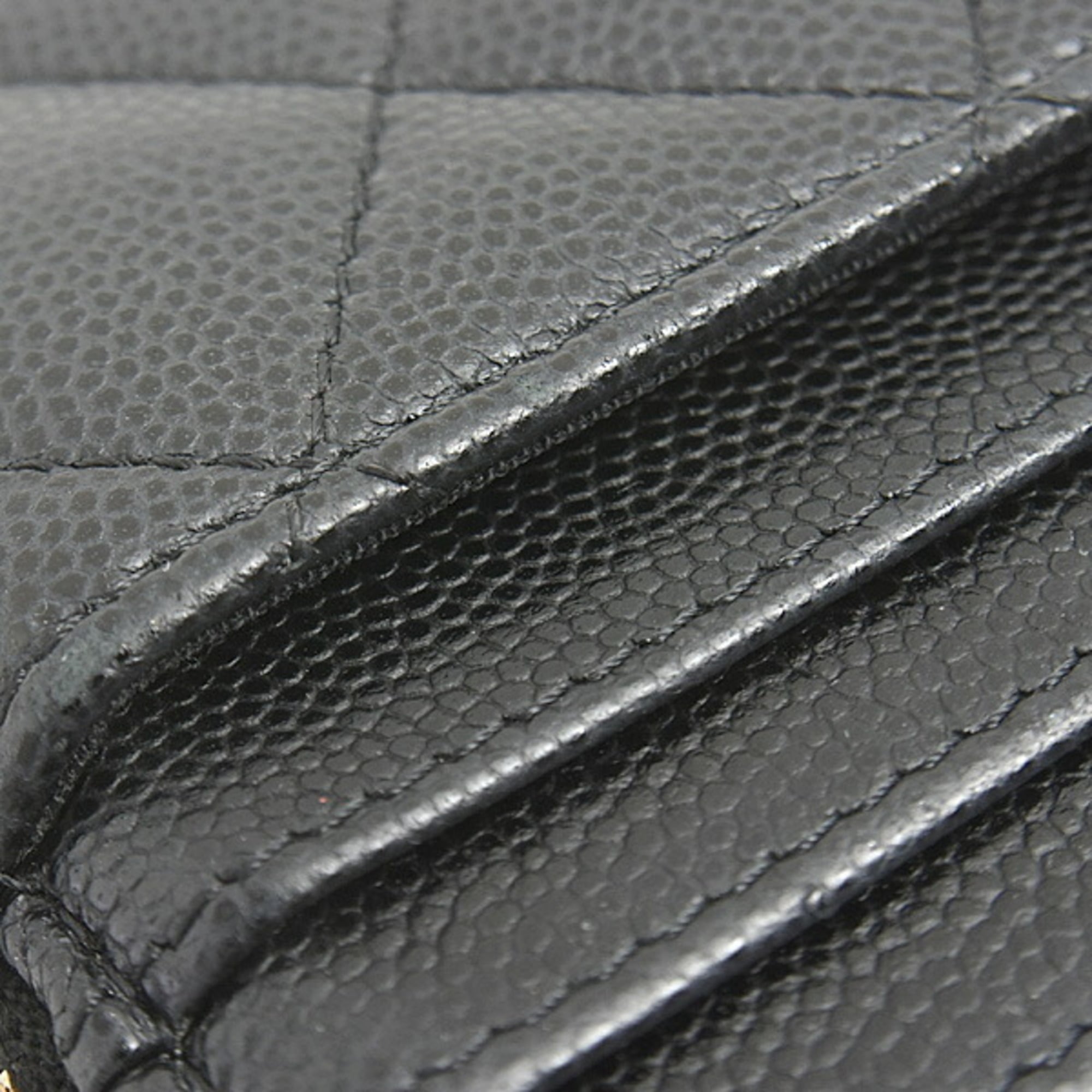 Chanel Women's Matelasse Zip Coin Purse in Black Caviar Leather (AO2061)