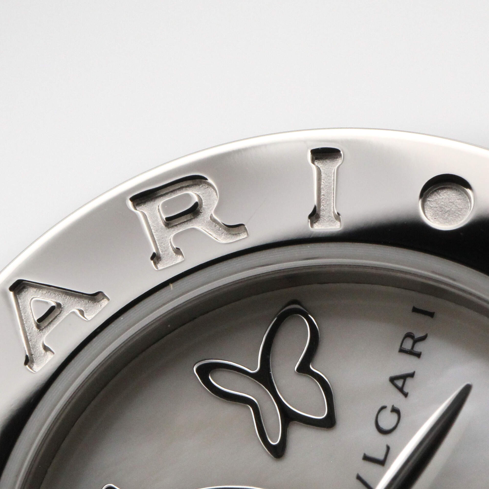 Bulgari BVLGARI B-zero1 Butterfly Watch, Stainless Steel, Diamond, Women's, White/White Shell, BZ22S — Very Good