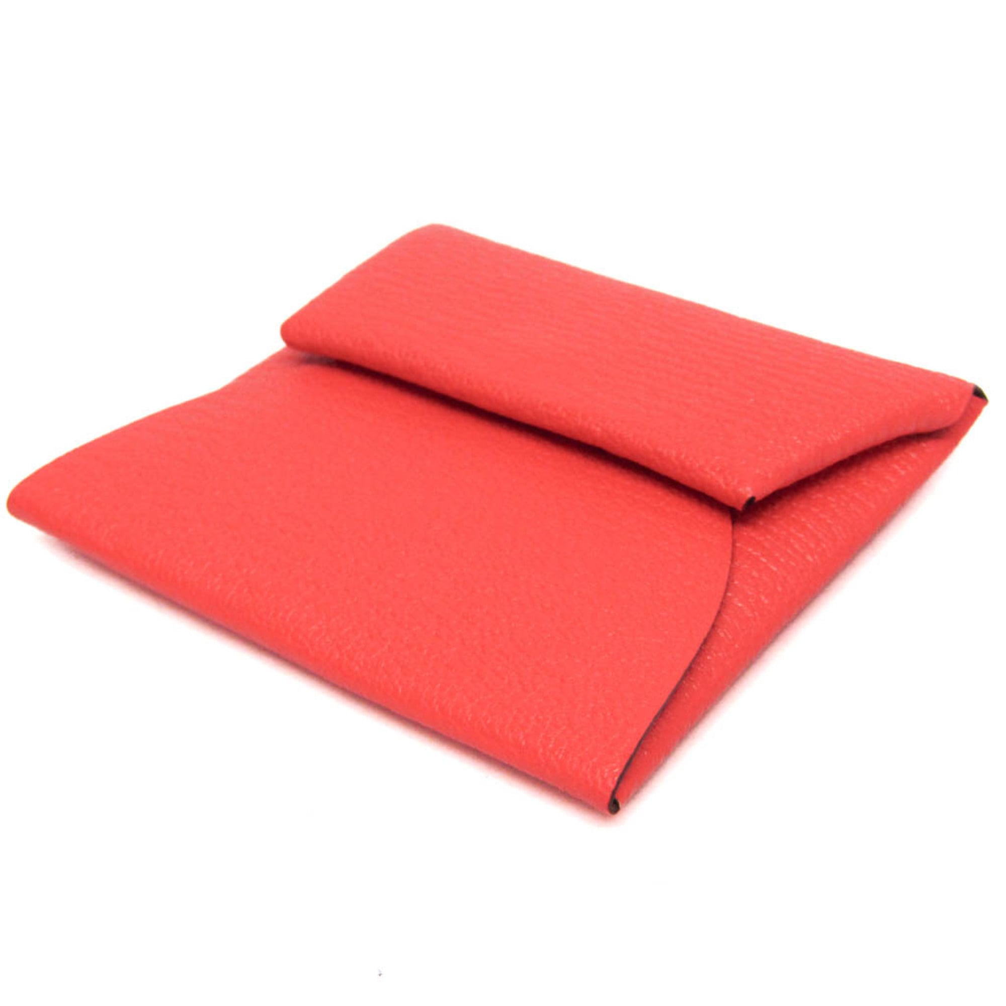 Hermes Bastia Verso Men,Women Chevre Leather Coin Purse/coin Case Beige,Pink