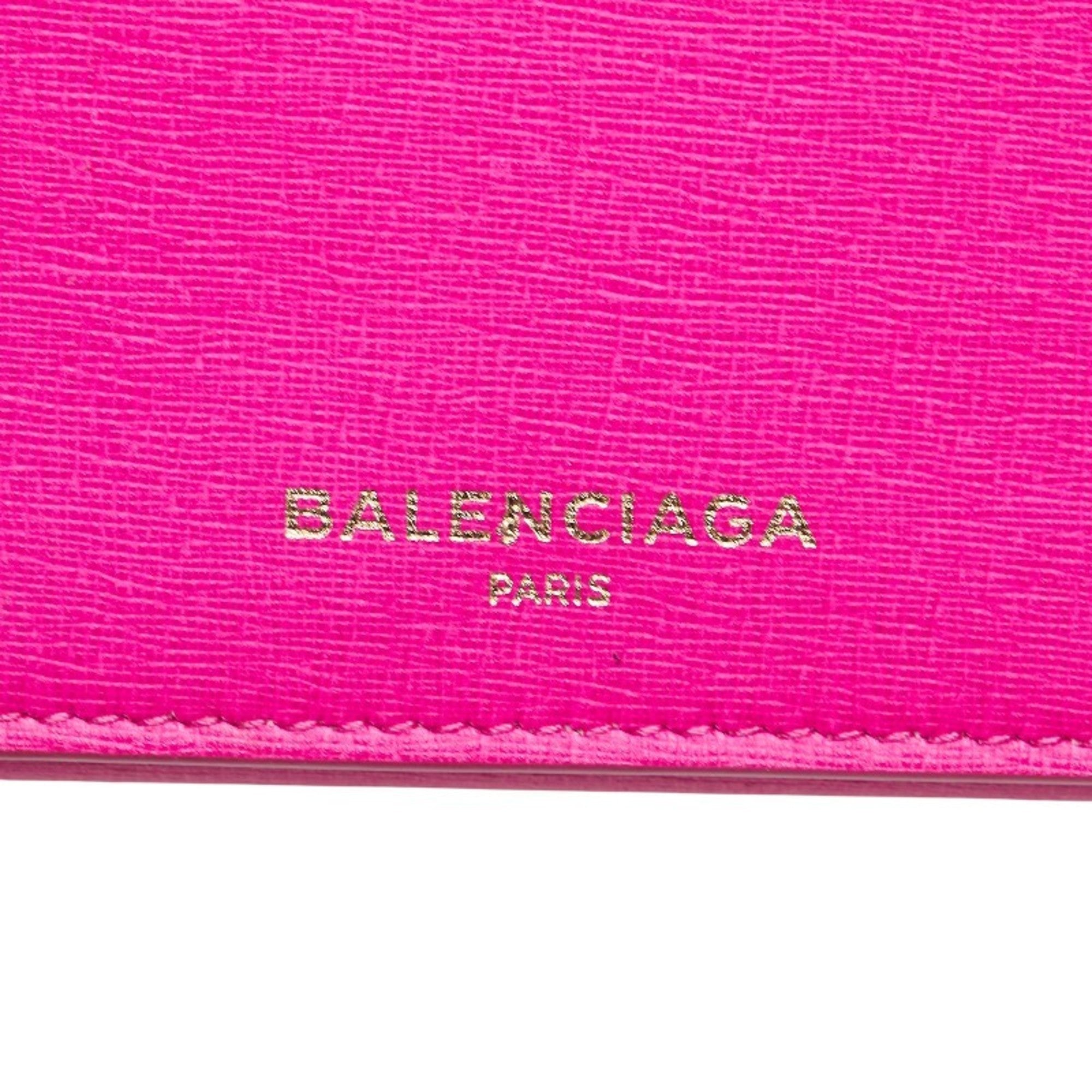 Balenciaga Logo Essential Long Wallet 490624 Pink Leather Women's BALENCIAGA
