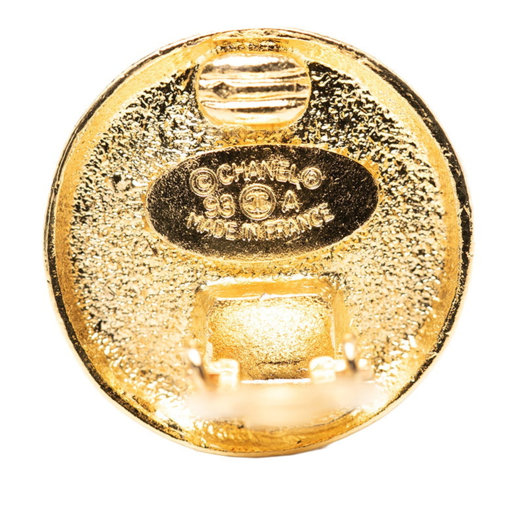 CHANEL Coco Mark Earrings, Gold Plated, Women's — Like New