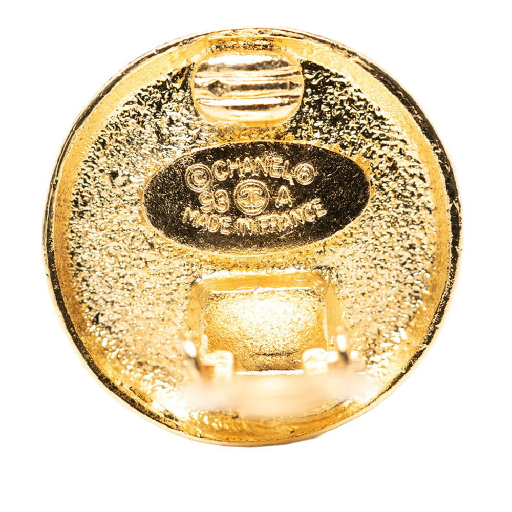 CHANEL Coco Mark Earrings, Gold Plated, Women's — Like New